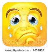 Vector Illustration of Cartoon Sad Crying Emoji Emoticon Icon Character by AtStockIllustration