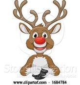 Vector Illustration of Cartoon Santas Christmas Reindeer Character by AtStockIllustration