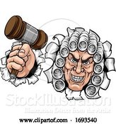 Vector Illustration of Cartoon Scary Judge Character by AtStockIllustration