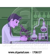 Vector Illustration of Cartoon Scientist Working in Laboratory by AtStockIllustration