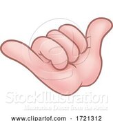 Vector Illustration of Cartoon Shaka Hand Gesture Sign Symbol by AtStockIllustration