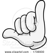Vector Illustration of Cartoon Shaka Hang Loose Hand Gesture Sign Symbol by AtStockIllustration