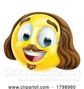 Vector Illustration of Cartoon Shakespeare Poet Emoticon Emoji Face Icon by AtStockIllustration