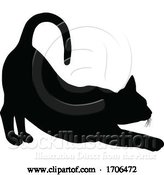 Vector Illustration of Cartoon Silhouette Cat Pet Animal by AtStockIllustration