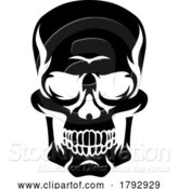 Vector Illustration of Cartoon Skull Grim Reaper Skeleton Head by AtStockIllustration