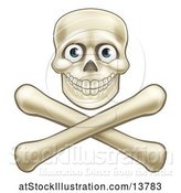 Vector Illustration of Cartoon Skull over Crossbones by AtStockIllustration