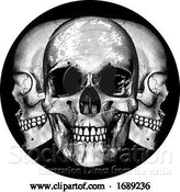 Vector Illustration of Cartoon Skulls Graphic Design by AtStockIllustration