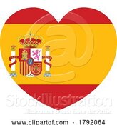 Vector Illustration of Cartoon Spain Spanish Flag Heart Concept by AtStockIllustration
