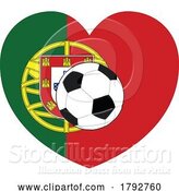 Vector Illustration of Cartoon Spain Spanish Flag Soccer Football Heart by AtStockIllustration