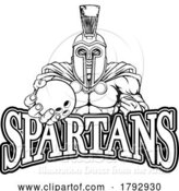 Vector Illustration of Cartoon Spartan Trojan Bowling Sports Mascot by AtStockIllustration