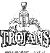 Vector Illustration of Cartoon Spartan Trojan Cricket Sports Mascot by AtStockIllustration