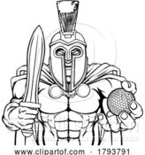 Vector Illustration of Cartoon Spartan Trojan Golf Sports Mascot by AtStockIllustration