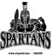 Vector Illustration of Cartoon Spartan Trojan Sports Mascot by AtStockIllustration