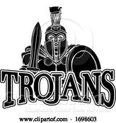 Vector Illustration of Cartoon Spartan Trojan Sports Mascot by AtStockIllustration