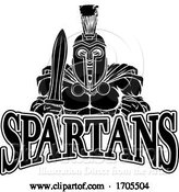 Vector Illustration of Cartoon Spartan Trojan Sports Mascot by AtStockIllustration