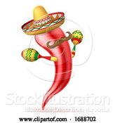 Vector Illustration of Cartoon Spicy Red Pepper Mexican Mascot by AtStockIllustration