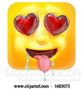 Vector Illustration of Cartoon Square Emoticon in Love by AtStockIllustration