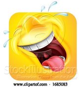 Vector Illustration of Cartoon Square Emoticon Laughing and Crying by AtStockIllustration