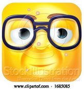 Vector Illustration of Cartoon Square Emoticon with Blemishes and Glasses by AtStockIllustration