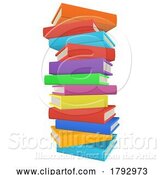 Vector Illustration of Cartoon Stack Pile of Books Illustration by AtStockIllustration