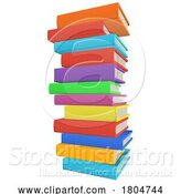 Vector Illustration of Cartoon Stack Pile of Books Illustration by AtStockIllustration