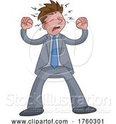 Vector Illustration of Cartoon Stressed or Angry Frustrated Businessman Cartoon by AtStockIllustration