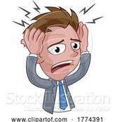 Vector Illustration of Cartoon Stressed or Headache Businessman Cartoon by AtStockIllustration