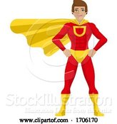 Vector Illustration of Cartoon Super Hero Guy Cartoon by AtStockIllustration