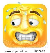 Vector Illustration of Cartoon Sweating Worried Emoji Emoticon Icon Cartoon by AtStockIllustration
