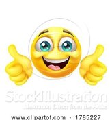 Vector Illustration of Cartoon Thumbs up Emoji Emoticon Face Icon by AtStockIllustration