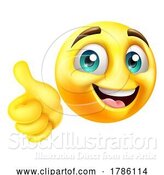 Vector Illustration of Cartoon Thumbs up Emoji Emoticon Face Icon by AtStockIllustration