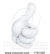 Vector Illustration of Cartoon Thumbs up Hand like White Glove Icon by AtStockIllustration