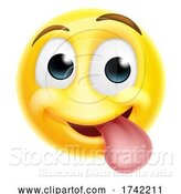 Vector Illustration of Cartoon Tongue out Cheeky Emoticon Face by AtStockIllustration