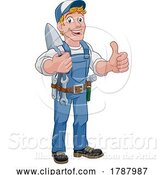 Vector Illustration of Cartoon Trowel Construction Site Builder Handyman by AtStockIllustration