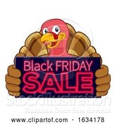 Vector Illustration of Cartoon Turkey Black Friday Sale Cartoon by AtStockIllustration