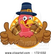 Vector Illustration of Cartoon Turkey Pilgrim Hat Thanksgiving Character by AtStockIllustration