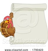 Vector Illustration of Cartoon Turkey Scroll Background by AtStockIllustration