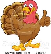 Vector Illustration of Cartoon Turkey Thanksgiving or Christmas Character by AtStockIllustration