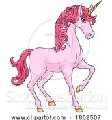 Vector Illustration of Cartoon Unicorn Horse Animal Mascot from Myth by AtStockIllustration