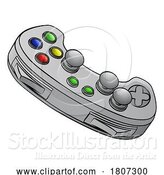 Vector Illustration of Cartoon Video Gamer Icon Game Gaming Controller by AtStockIllustration
