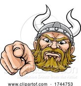 Vector Illustration of Cartoon Viking Pointing Finger at You Mascot Cartoon by AtStockIllustration