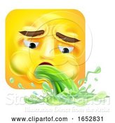 Vector Illustration of Cartoon Vomiting Puking Emoji Emoticon Icon Cartoon by AtStockIllustration
