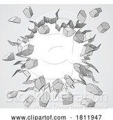 Vector Illustration of Cartoon Wall Background Hole Breaking Through Design by AtStockIllustration