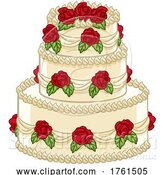 Vector Illustration of Cartoon Wedding Tiered Cake Food Illustration by AtStockIllustration