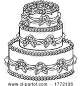 Vector Illustration of Cartoon Wedding Tiered Cake Food Illustration by AtStockIllustration