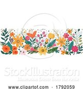 Vector Illustration of Cartoon Wild Flower Floral Flowers Abstract Pattern Design by AtStockIllustration