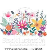 Vector Illustration of Cartoon Wild Flower Floral Flowers Abstract Pattern Design by AtStockIllustration