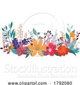 Vector Illustration of Cartoon Wild Flower Floral Flowers Abstract Pattern Design by AtStockIllustration