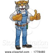 Vector Illustration of Cartoon Wildcat Electrician Handyman Holding Screwdriver by AtStockIllustration