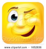 Vector Illustration of Cartoon Winking Emoji Emoticon 3D Icon Character by AtStockIllustration